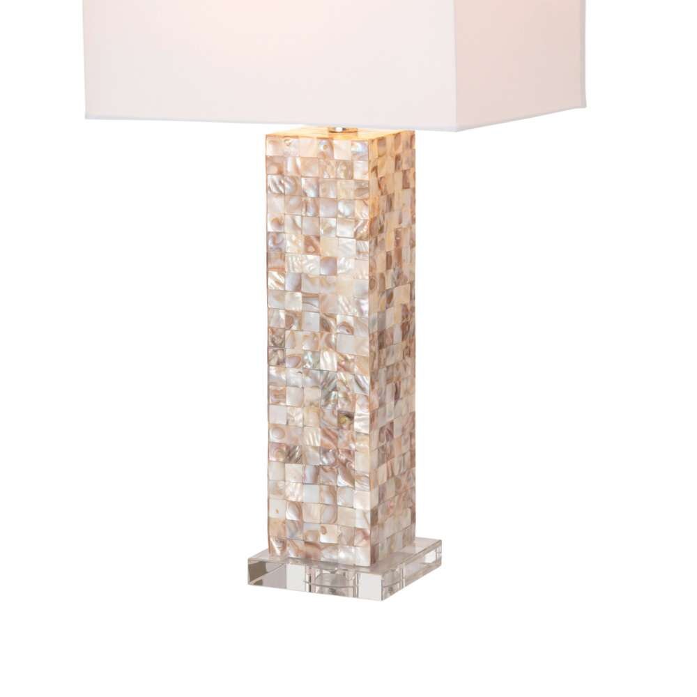 Lux Lighting - Harper 28in Nature Mother of Pearl Table lamp w/ Crystals, (Set of 2) - LUX-1720-PEARL veiw 4