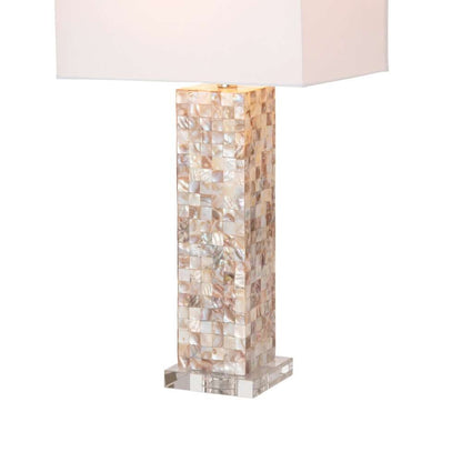 Lux Lighting - Harper 28in Nature Mother of Pearl Table lamp w/ Crystals, (Set of 2) - LUX-1720-PEARL veiw 4