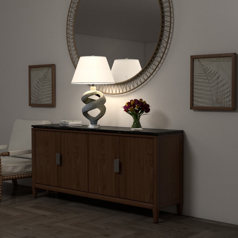 Lux Lighting - Infinity - 31" Resin Table Lamp - Grey Wash Finish - LUX-144-GREY view 3