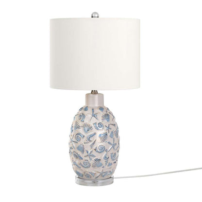Lux Lighting - Jenny 26in Ceramic / Crystal Table Lamp, White and Blue, (Set of 2) - LUX-M164-WHITE/BLUE veiw 2