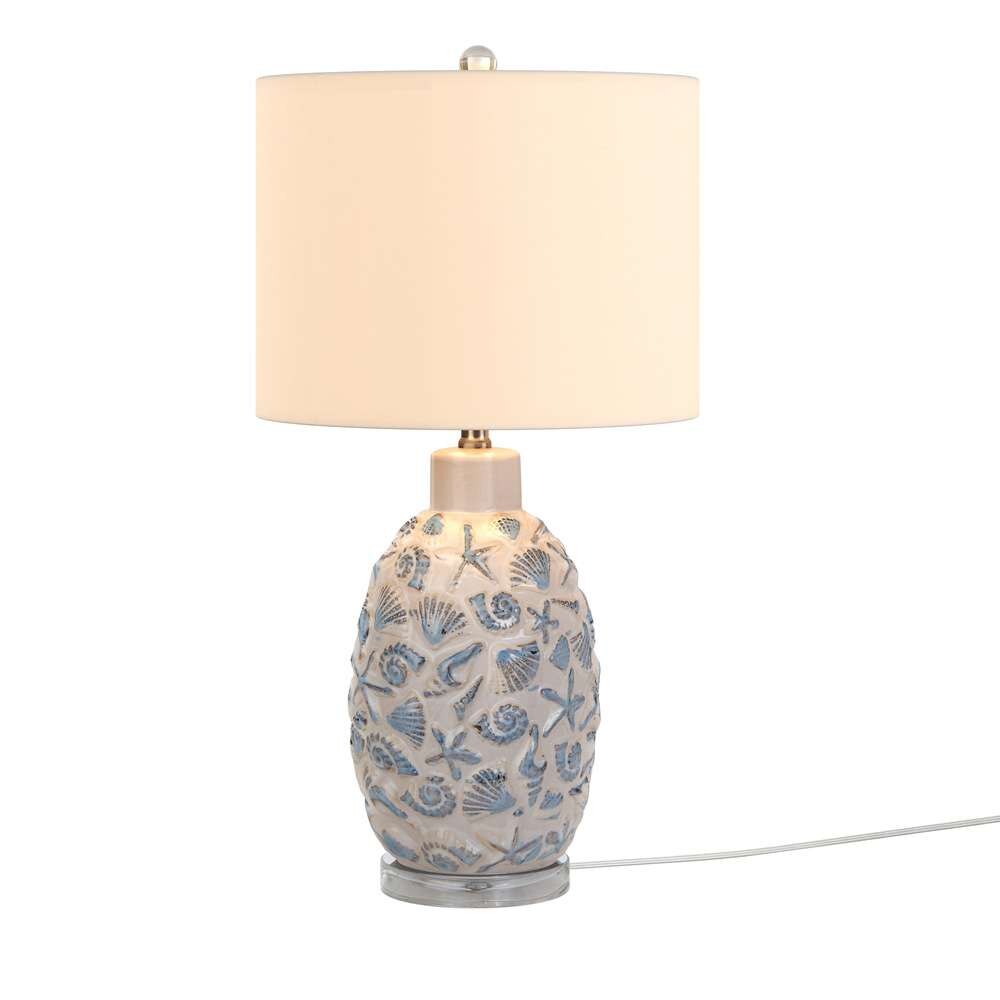 Lux Lighting - Jenny 26in Ceramic / Crystal Table Lamp, White and Blue, (Set of 2) - LUX-M164-WHITE/BLUE veiw 3