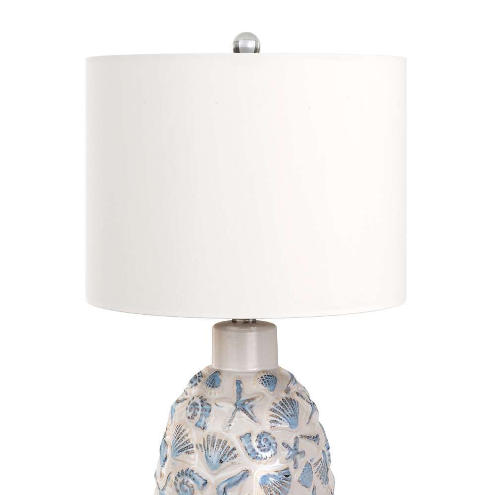 Lux Lighting - Jenny 26in Ceramic / Crystal Table Lamp, White and Blue, (Set of 2) - LUX-M164-WHITE/BLUE veiw 5