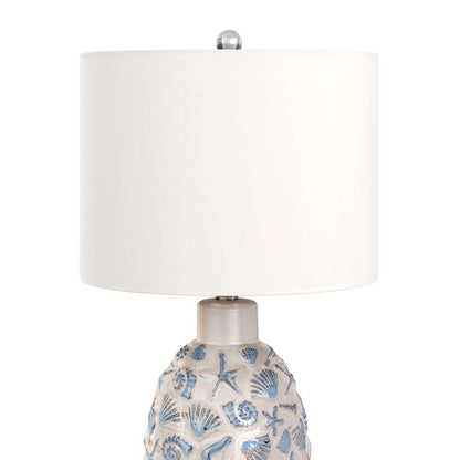 Lux Lighting - Jenny 26in Ceramic / Crystal Table Lamp, White and Blue, (Set of 2) - LUX-M164-WHITE/BLUE veiw 6