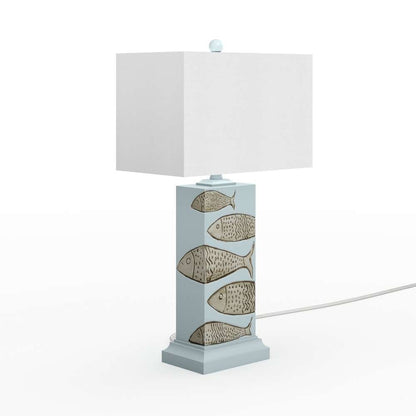 Lux Lighting - Pompano 28in Polyresin Coastal Fish Table lamp, (Set of 2) - LUX-2060-BLUE/NAT veiw 2