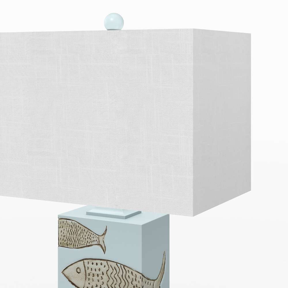 Lux Lighting - Pompano 28in Polyresin Coastal Fish Table lamp, (Set of 2) - LUX-2060-BLUE/NAT veiw 5