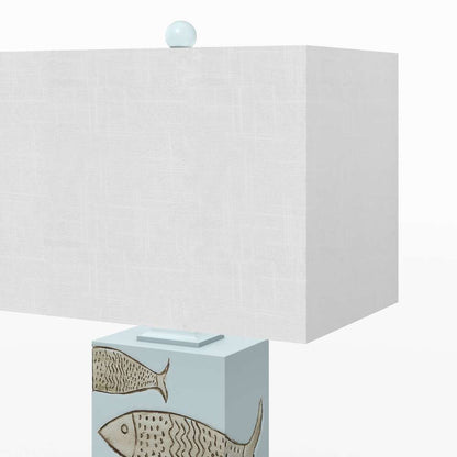 Lux Lighting - Pompano 28in Polyresin Coastal Fish Table lamp, (Set of 2) - LUX-2060-BLUE/NAT veiw 5