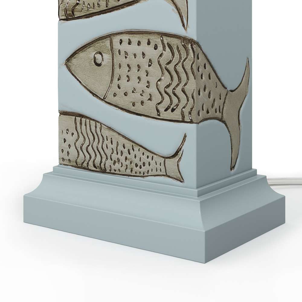 Lux Lighting - Pompano 28in Polyresin Coastal Fish Table lamp, (Set of 2) - LUX-2060-BLUE/NAT veiw 6
