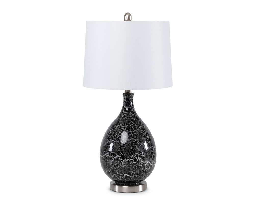 Lux Lighting - Quinn 28in Grey-Silver Glass Table Lamp, (Set of 2) - LUX-1507-GREY/SILVER veiw 2