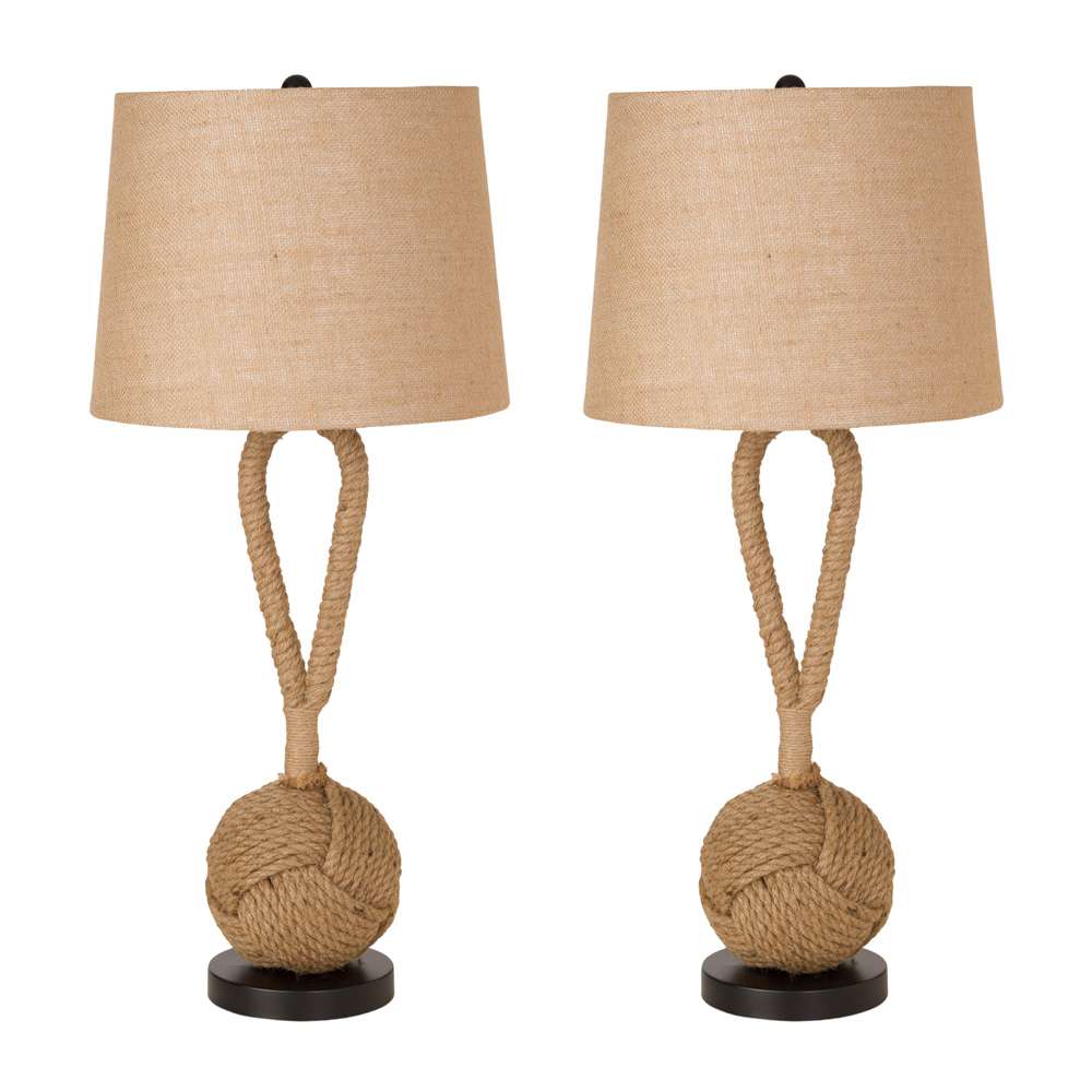 Lux Lighting - Rope 29in Table Lamp, Natural color, (Set of 2) - LUX-116-NAT_CLOSEOUT veiw 1