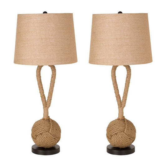 Lux Lighting - Rope 29in Table Lamp, Natural color, (Set of 2) - LUX-116-NAT_CLOSEOUT veiw 1