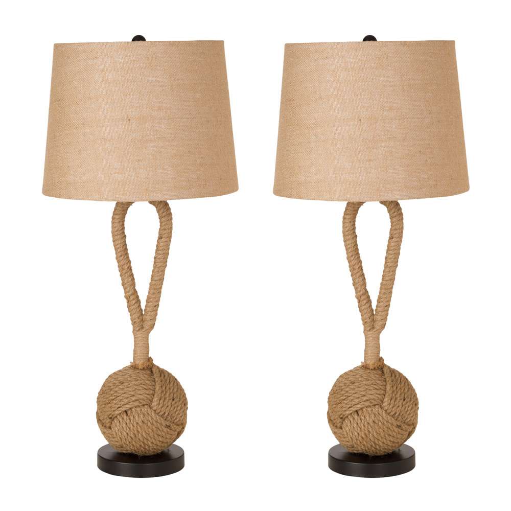 Lux Lighting - Rope 29in Table Lamp, Natural color, (Set of 2) - LUX-116-NAT_CLOSEOUT veiw 2