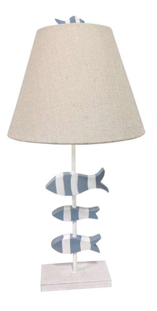 Lux Lighting - School of Fish 28” Resin 3-Fish Table Lamp, Blue and White, (Set of 2) - LUX-2051-BLUE/WHITE veiw 1