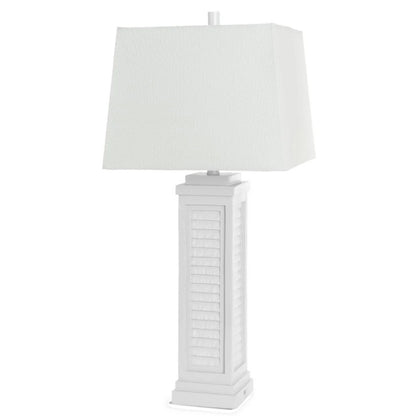 Lux Lighting - Shutter 32 Resin Bright White Shutter Lamp with USB, (Set of 2) - LUX-3925-WHITE-USB view 1