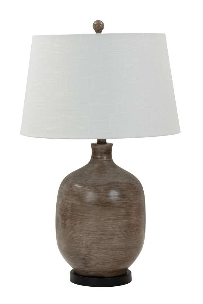 Lux Lighting - Sierra 28in Grey Brown Tone Poly Table Lamp, (Set of 2) - LUX-06055-GREY/BROWN veiw 1