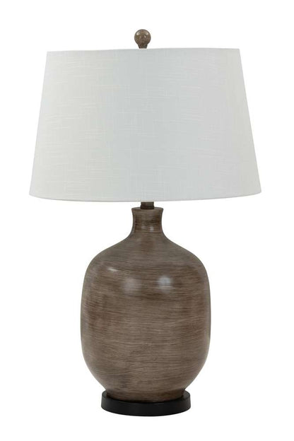 Lux Lighting - Sierra 28in Grey Brown Tone Poly Table Lamp, (Set of 2) - LUX-06055-GREY/BROWN veiw 1