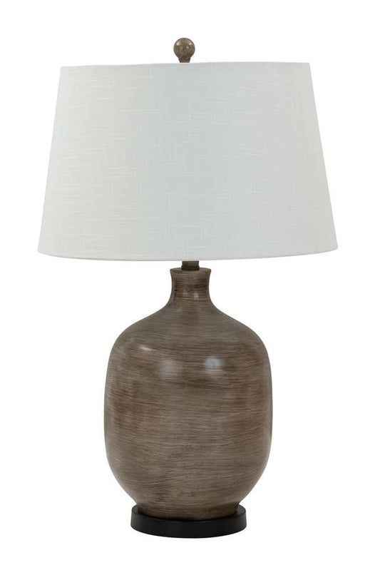 Lux Lighting - Sierra 28in Grey Brown Tone Poly Table Lamp, (Set of 2) - LUX-06055-GREY/BROWN veiw 1