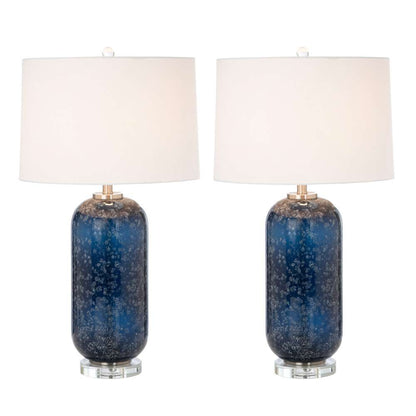 Lux Lighting - Tootsie 30in Blue Glass Table Lamp w/ Crystal Base, (Set of 2) - LUX-732-BLUE veiw 6