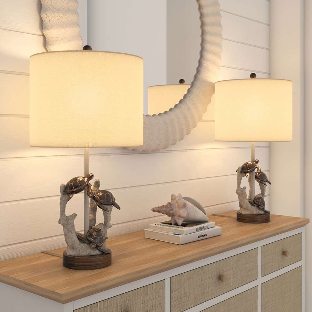 Lux Lighting - Turtles 27in  Coral Polyresin, (Set of 2) - LUX-2030-NAT veiw 4