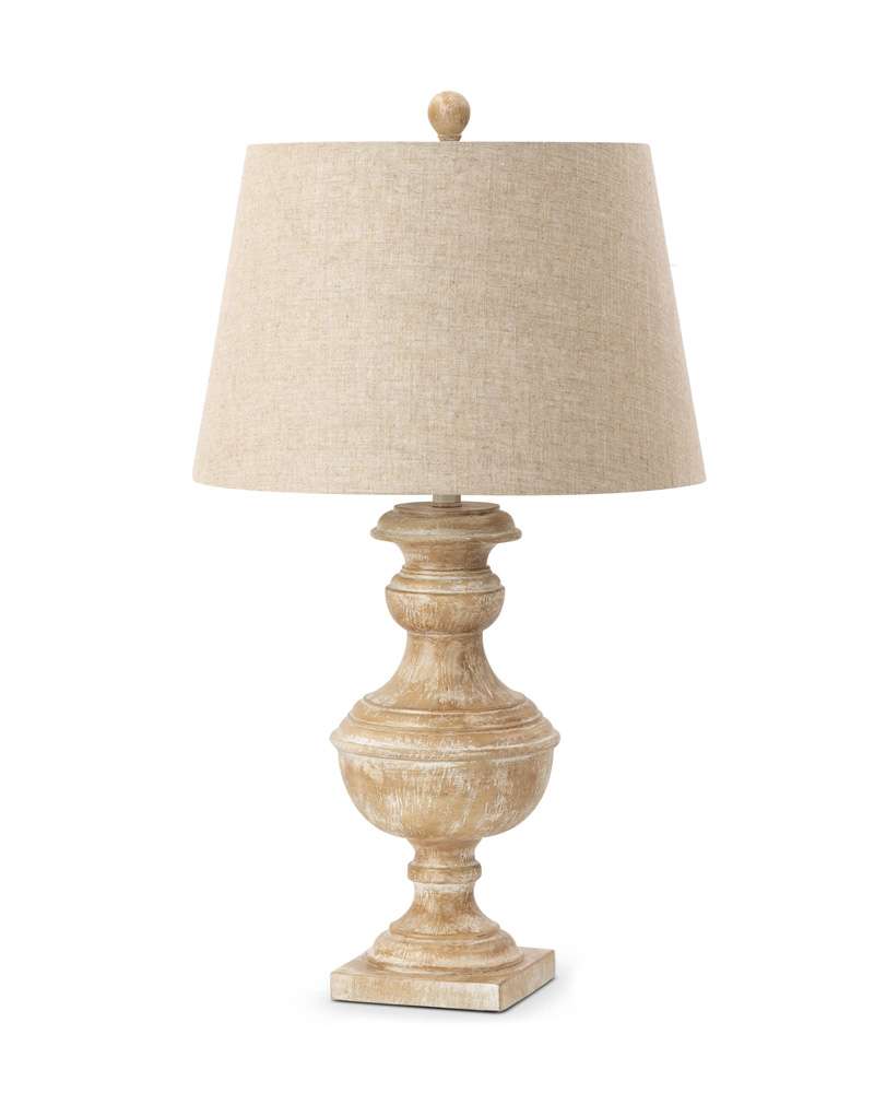 Lux Lighting - Waverly 32” Beige Farmhouse Polyresin Table Lamp, (Set of 2)   - LUX-C01-BEIGE_CLOSEOUT veiw 1