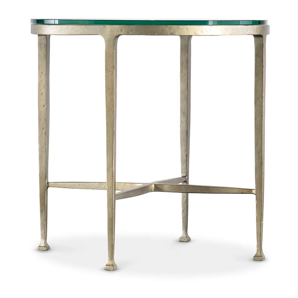 M Furnishings - Cora Glass Top Round Side Table - M14-80113-95 veiw 1