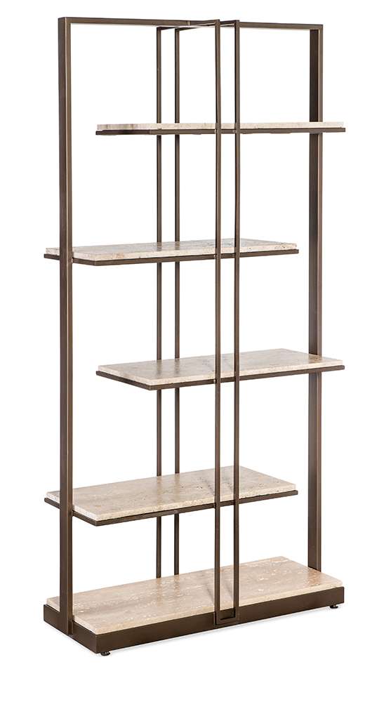 M Furnishings - Granger Stone & Metal Etagere - M24-50350-00 veiw 1