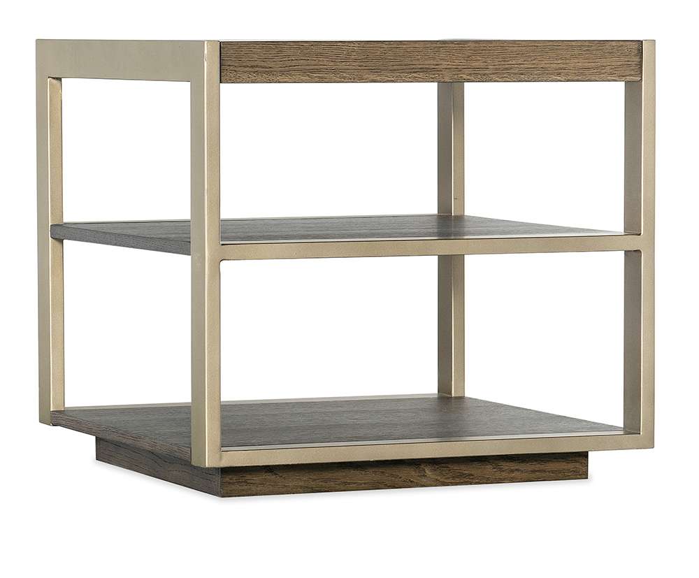 M Furnishings - Hammon Wood/Metal Square Side Table - M11-80113-89 veiw 1