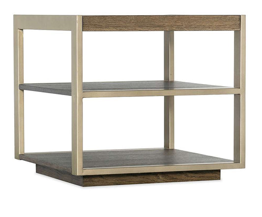 M Furnishings - Hammon Wood/Metal Square Side Table - M11-80113-89 veiw 1