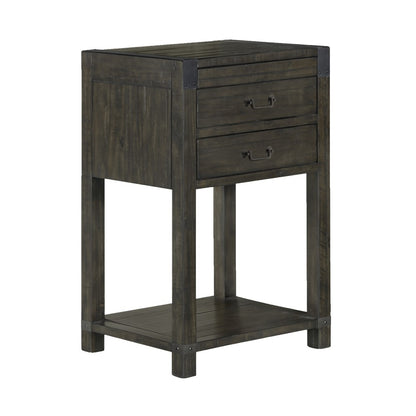 Magnussen - Abington 2 Drawer Open Nightstand in Weathered Charcoal - B3804-05 veiw 3