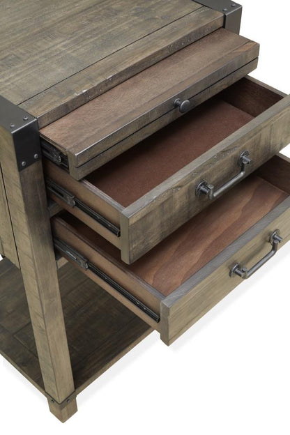 Magnussen - Abington 2 Drawer Open Nightstand in Weathered Charcoal - B3804-05 veiw 4