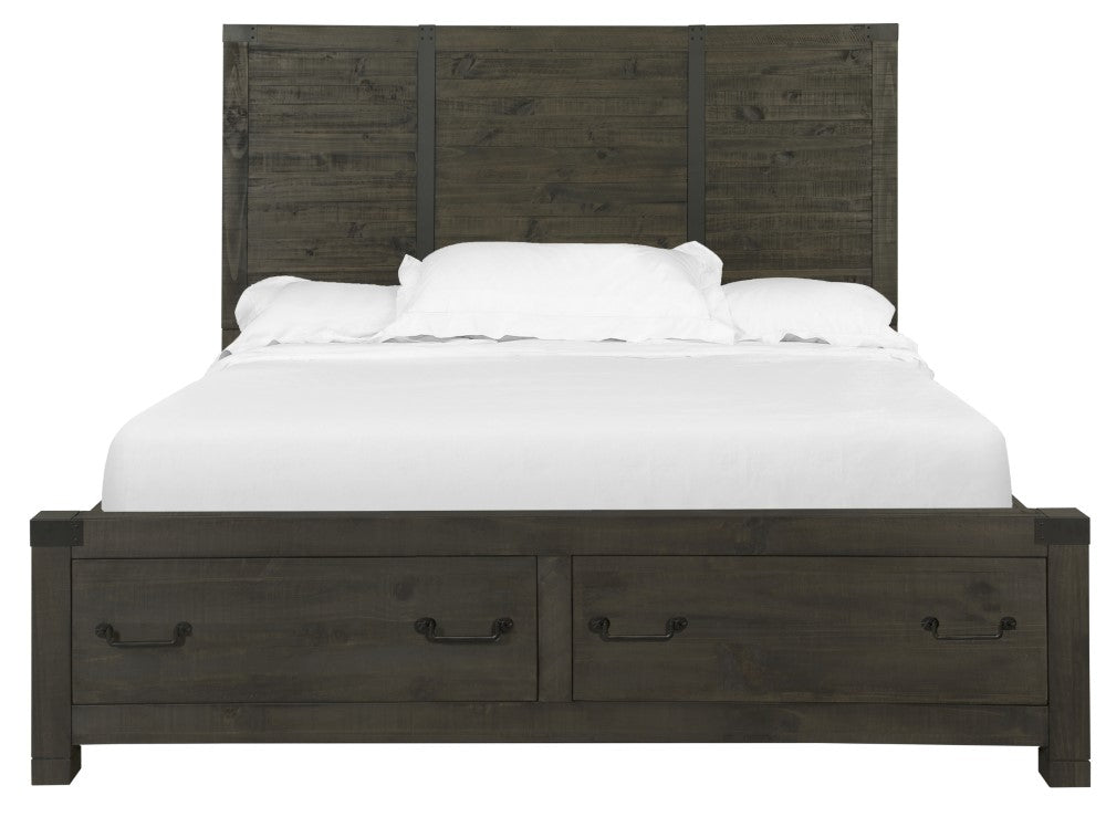 Magnussen - Abington King Panel Bed with Storage in Weathered Charcoal - B3804-65 veiw 1