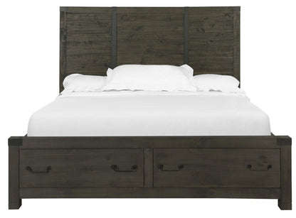 Magnussen - Abington Queen Panel Bed with Storage in Weathered Charcoal - B3804-55 veiw 1