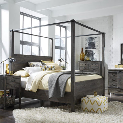 Magnussen - Abington Queen Poster Bed in Weathered Charcoal - B3804-56 veiw 3