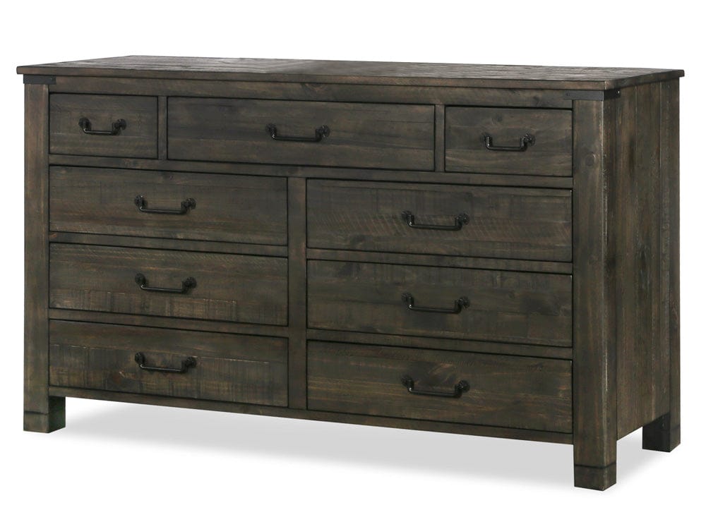Magnussen - Abington Weathered Charcoal Drawer Dresser With Portrait Mirror - B3804-2042 view 3