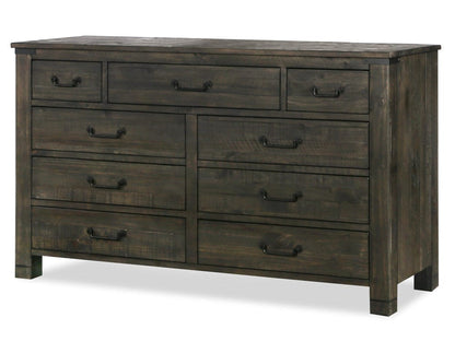 Magnussen - Abington Weathered Charcoal Drawer Dresser With Portrait Mirror - B3804-2042 view 3