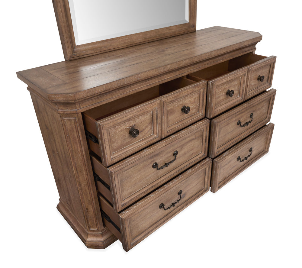 Magnussen - Adler Court Florentine Walnut Drawer Dresser With Landscape Mirror - B5991-2040 view 9