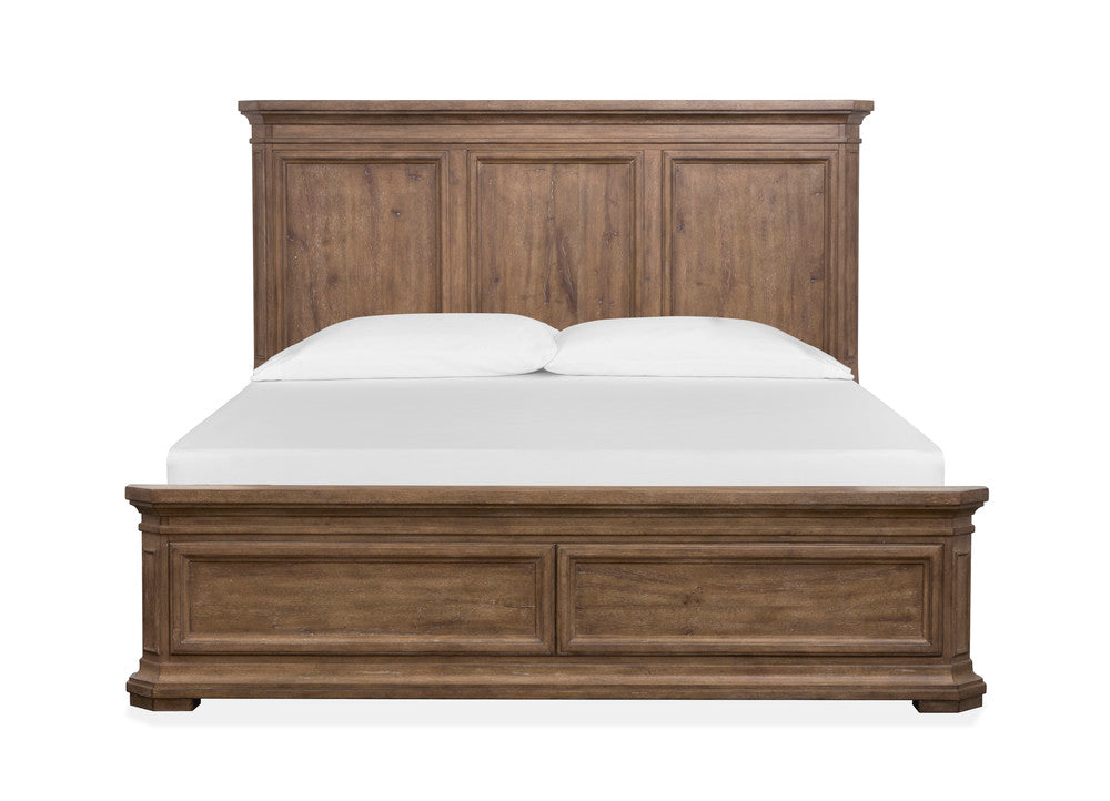 Magnussen - Adler Court Florentine Walnut King Panel Bed 2 Nightstands And Drawer Dresser With Landscape Mirror - B5991-64-KIT4 view 3