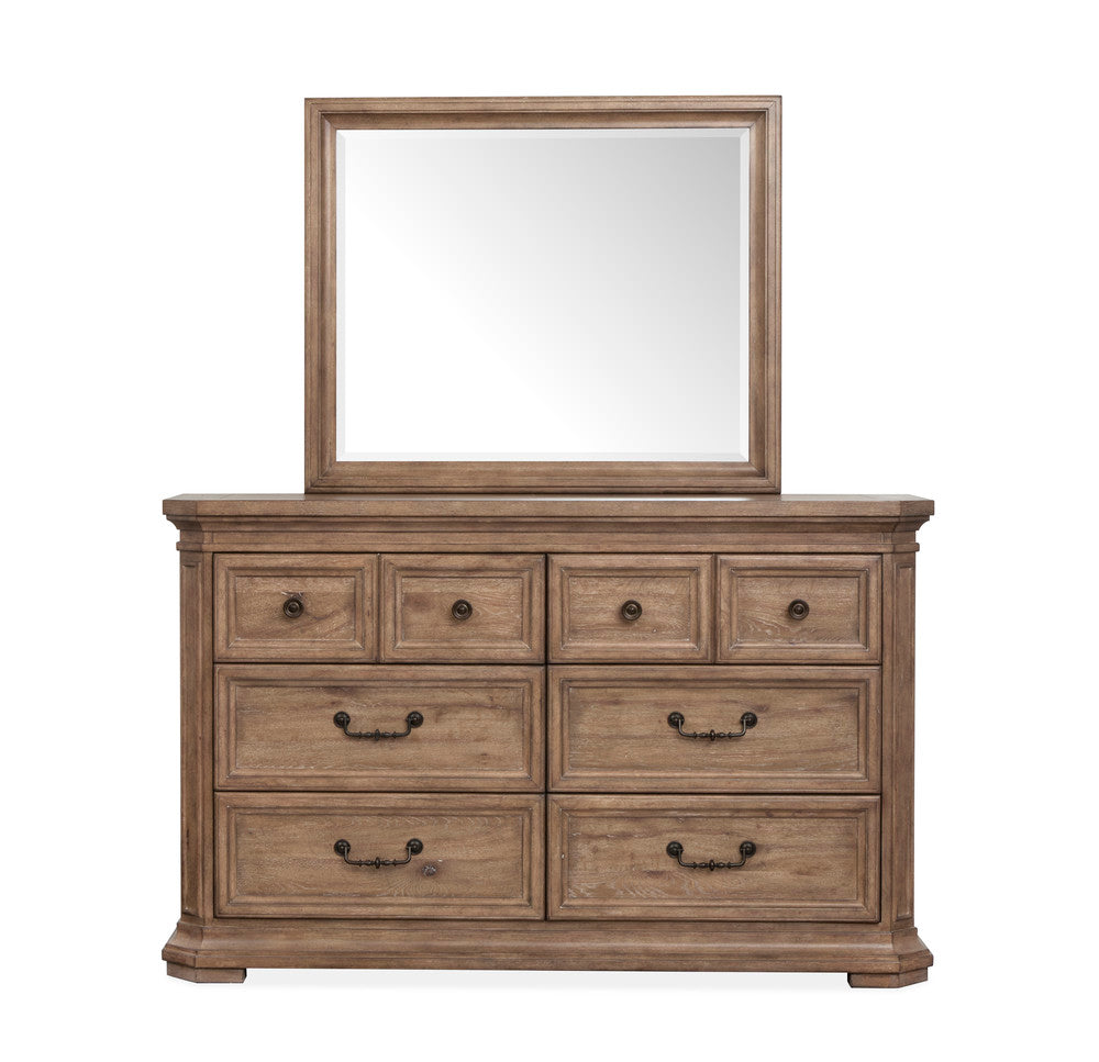 Magnussen - Adler Court Florentine Walnut Queen Panel Bed And Drawer Dresser With Landscape Mirror - B5991-54-KIT3 view 6