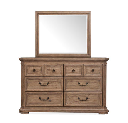 Magnussen - Adler Court Florentine Walnut Queen Panel Bed And Drawer Dresser With Landscape Mirror - B5991-54-KIT3 view 6