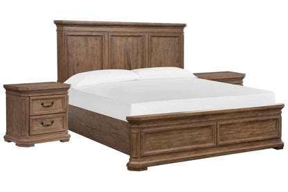 Magnussen - Adler Court Florentine Walnut Queen Panel Bed With 2 Nightstands - B5991-54-KIT2 view 1