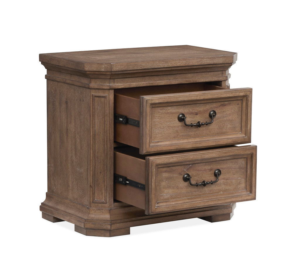 Magnussen - Adler Court Florentine Walnut Queen Panel Bed With 2 Nightstands - B5991-54-KIT2 view 8