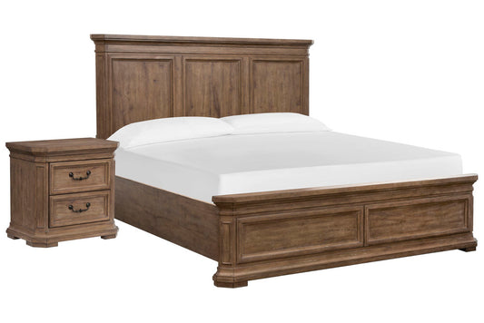 Magnussen - Adler Court Florentine Walnut Queen Panel Bed With Nightstand - B5991-54-KIT1 view 1