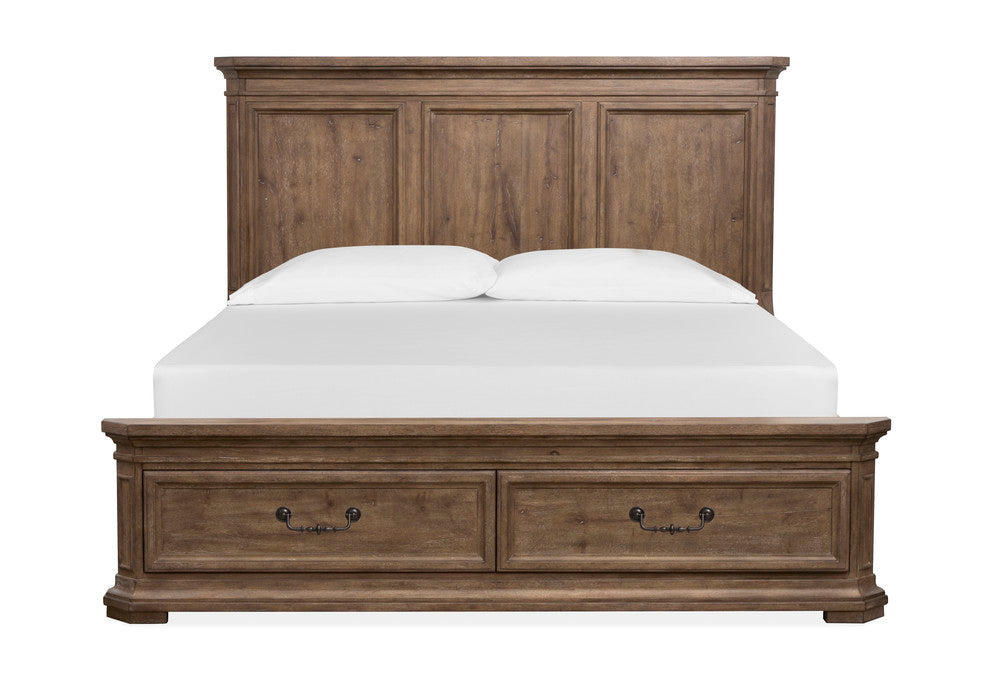 Magnussen - Adler Court Florentine Walnut Queen Panel Storage Bed With 2 Nightstands - B5991-54A-KIT2 view 4