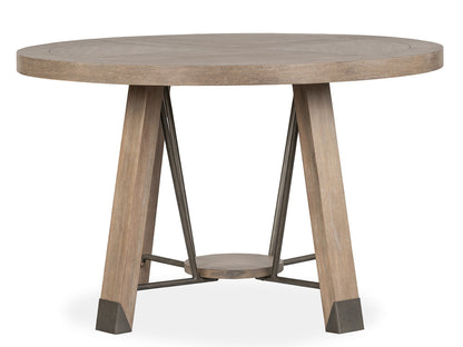 Magnussen - Ainsley Cerused Khaki 48" Round Dining Table With 2 Side Chairs 2 Host Chairs And Display Cabinet - D5333-22-KIT11 view 4
