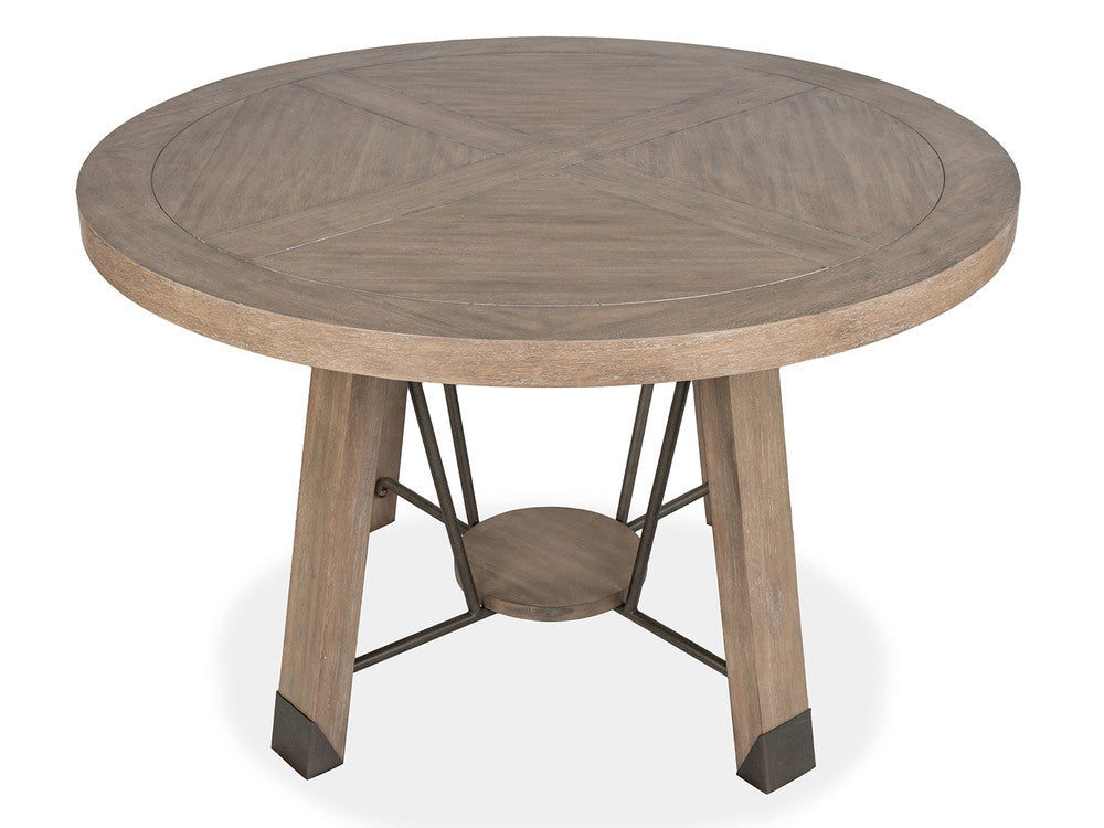 Magnussen - Ainsley Cerused Khaki 48" Round Dining Table With 2 Side Chairs 2 Host Chairs Buffet And Display Cabinet - D5333-22-KIT12 view 7