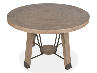 Magnussen - Ainsley Cerused Khaki 48" Round Dining Table With 2 Side Chairs 2 Host Chairs Buffet And Display Cabinet - D5333-22-KIT12 view 7