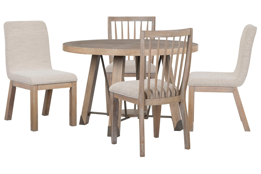 Magnussen - Ainsley Cerused Khaki 48" Round Dining Table With 2 Side Chairs And 2 Host Chairs - D5333-22-KIT9 view 1