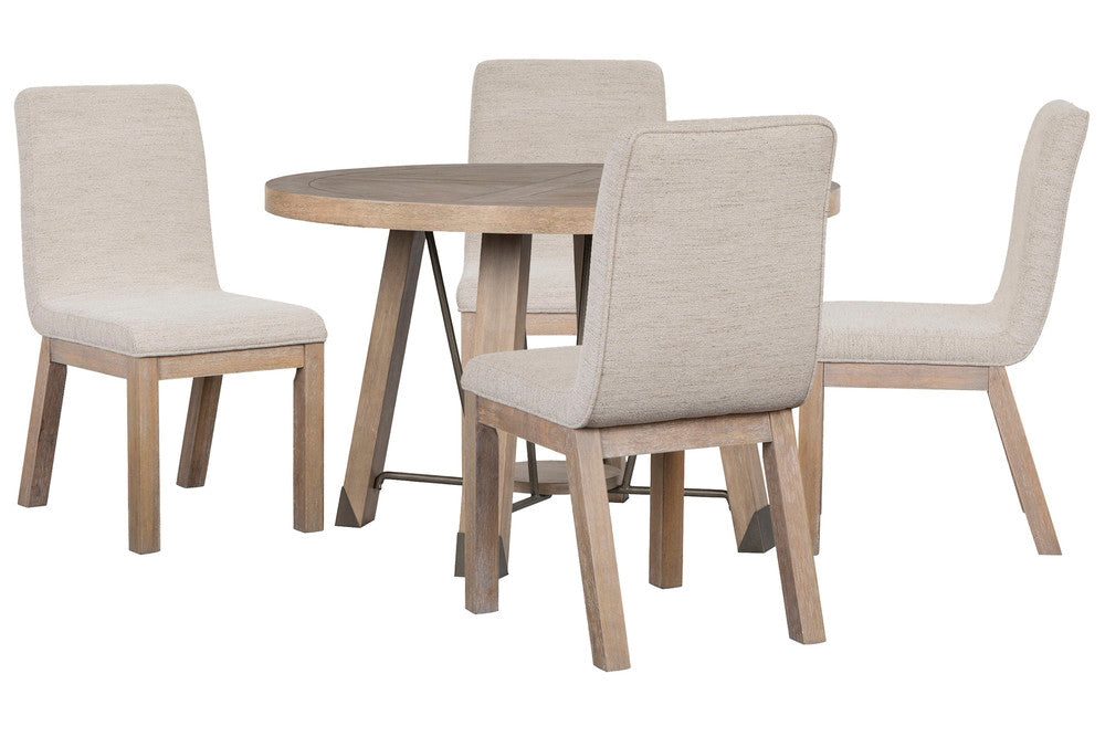 Magnussen - Ainsley Cerused Khaki 48" Round Dining Table With 4 Host Chairs - D5333-22-KIT5 view 1