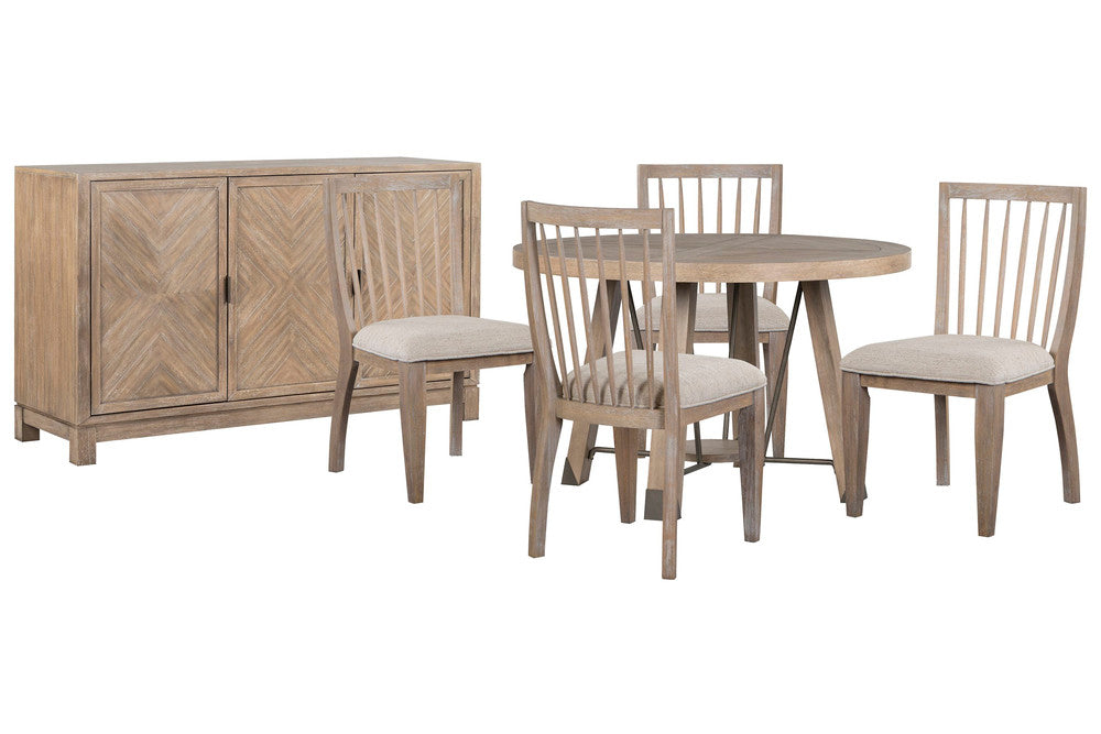 Magnussen - Ainsley Cerused Khaki 48" Round Dining Table With 4 Side Chairs And Buffet - D5333-22-KIT2 view 1