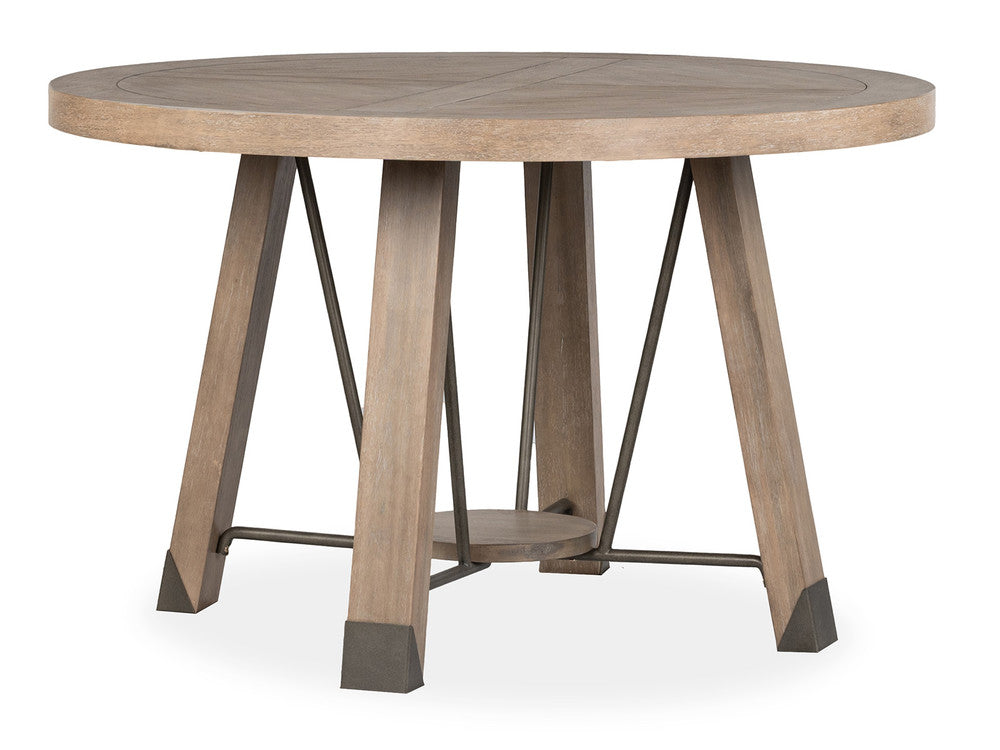 Magnussen - Ainsley Cerused Khaki 48" Round Dining Table With 4 Side Chairs Buffet And Display Cabinet - D5333-22-KIT4 view 2