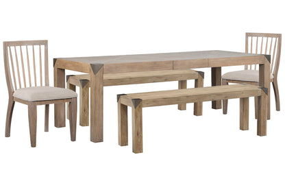 Magnussen - Ainsley Cerused Khaki Extendable Rectangular Dining Table With 2 Benches And 2 Side Chairs - D5333-20-KIT48 view 1